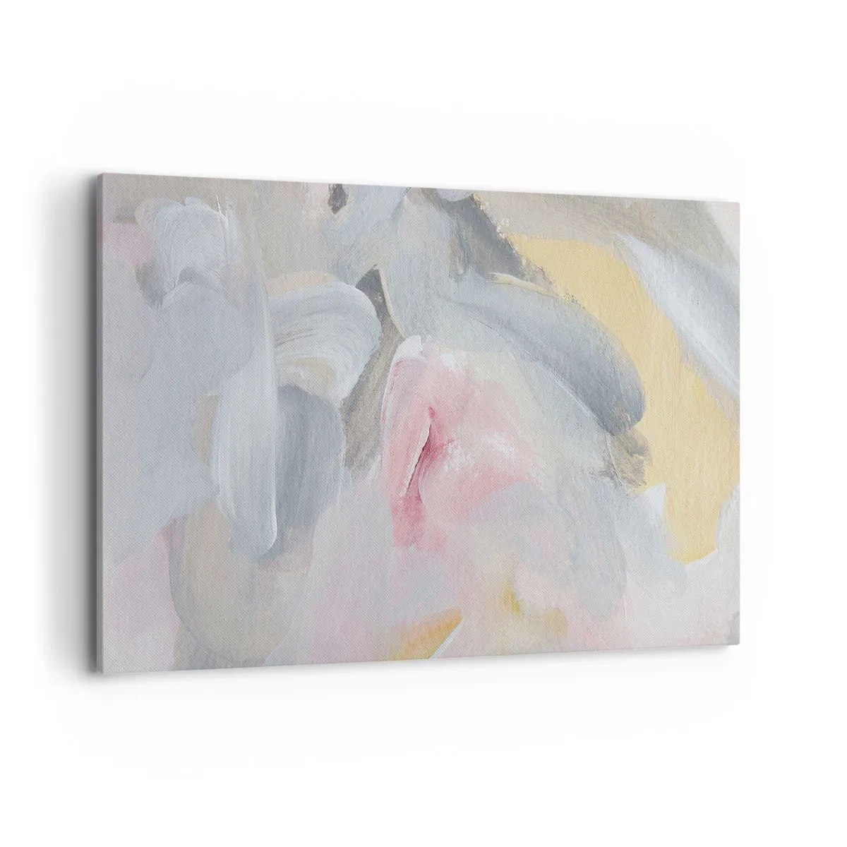 Cuadro sobre lienzo - Impresión de Imagen - Trazos pastel abstractos en tonos rosa y gris. - 100x70cm - En un mundo de colores pastel - Decoración de pared moderna para salón y dormitorio ARTTOR