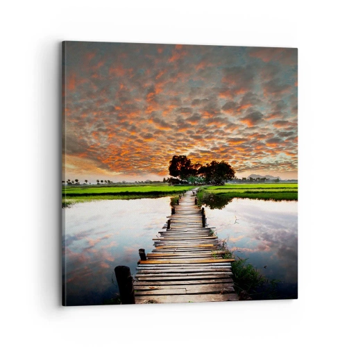 Cuadro sobre lienzo - Impresión de Imagen - Extiende tus brazos - respira  - 70x70 cm