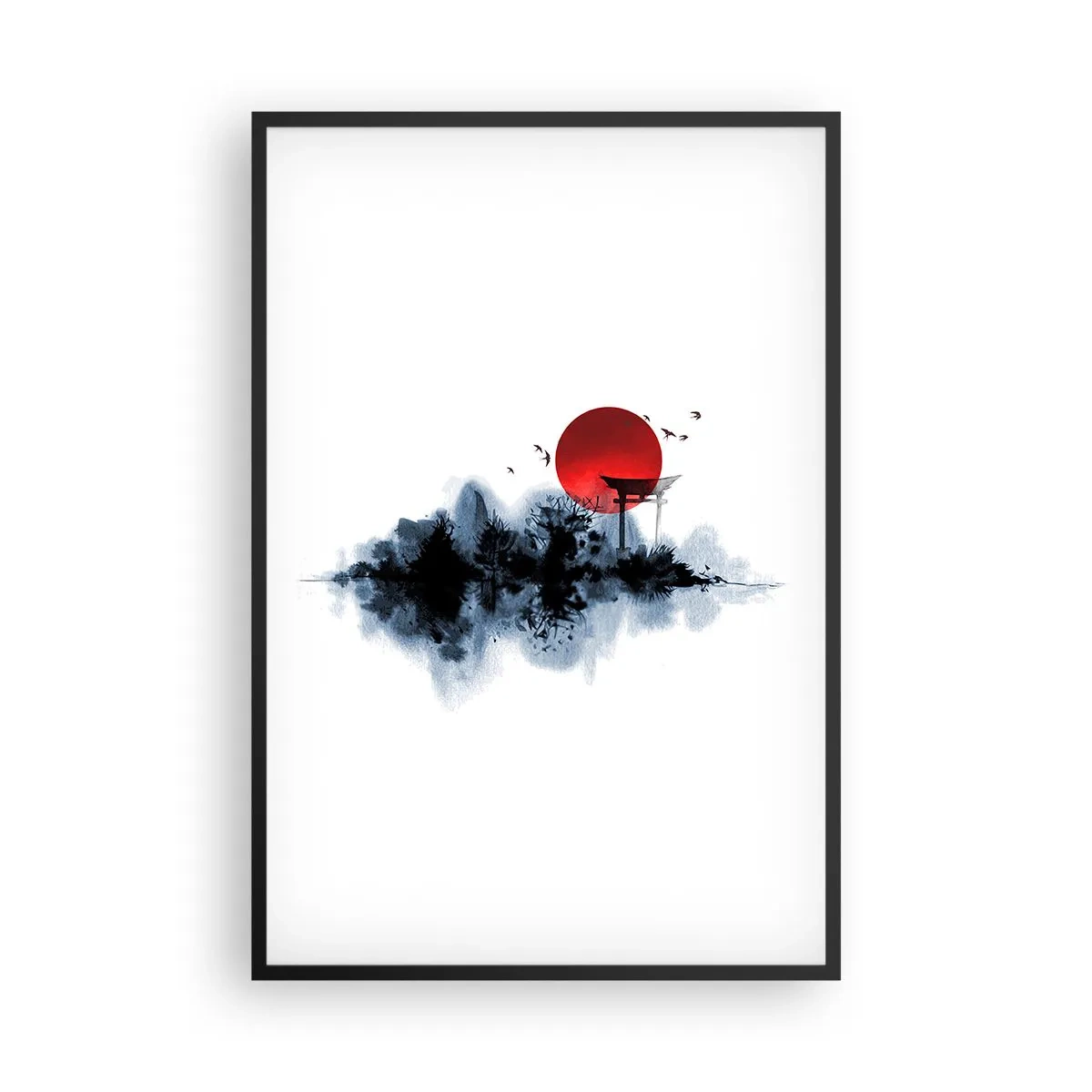Póster en marco negro - Visión japonesa - 61x91 cm