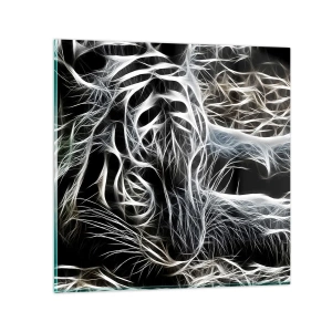 Cuadro sobre vidrio - Impresiones sobre Vidrio - Un estudio sobre la ligereza felina - 40x40 cm