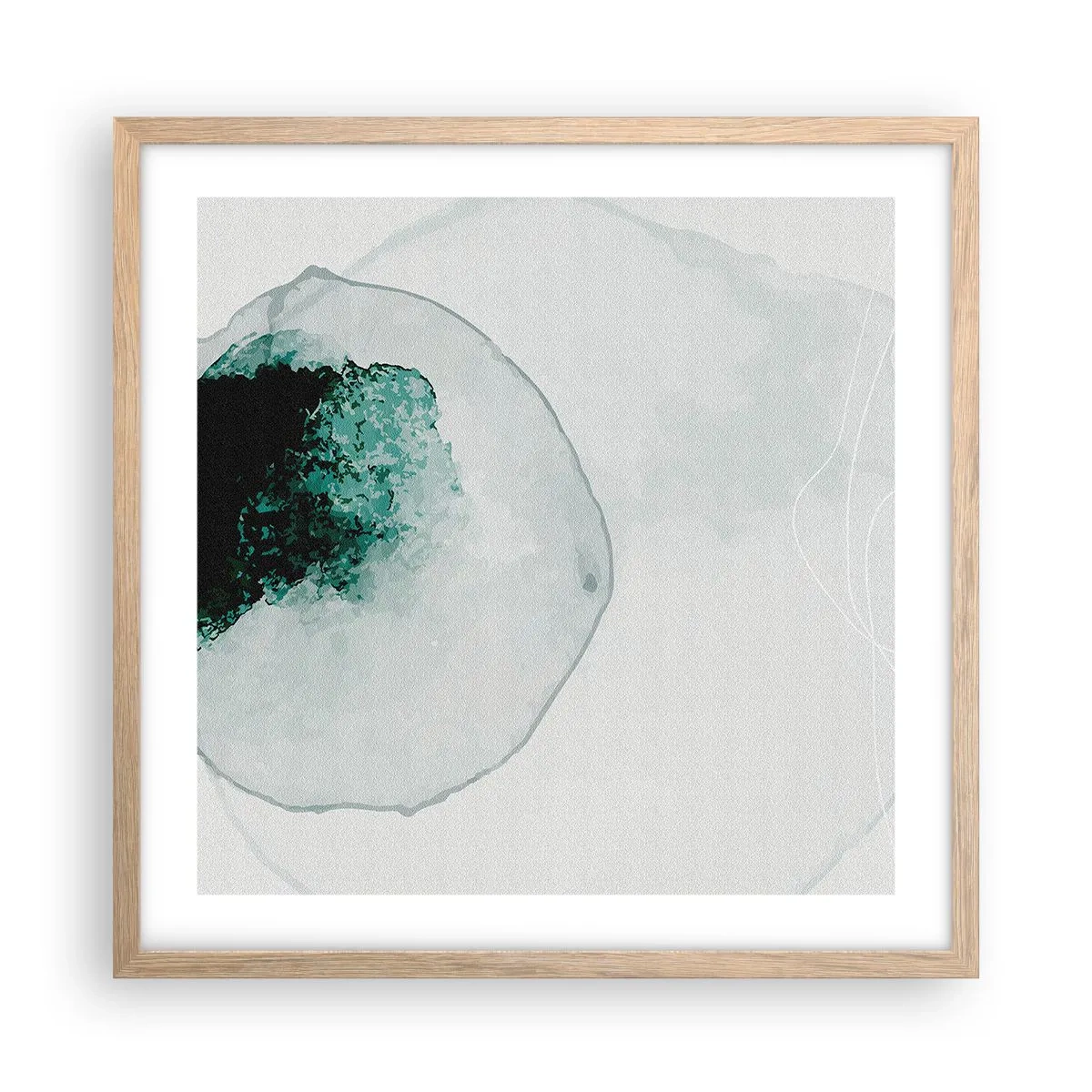 Póster en marco roble claro - En una gota de agua - 50x50 cm