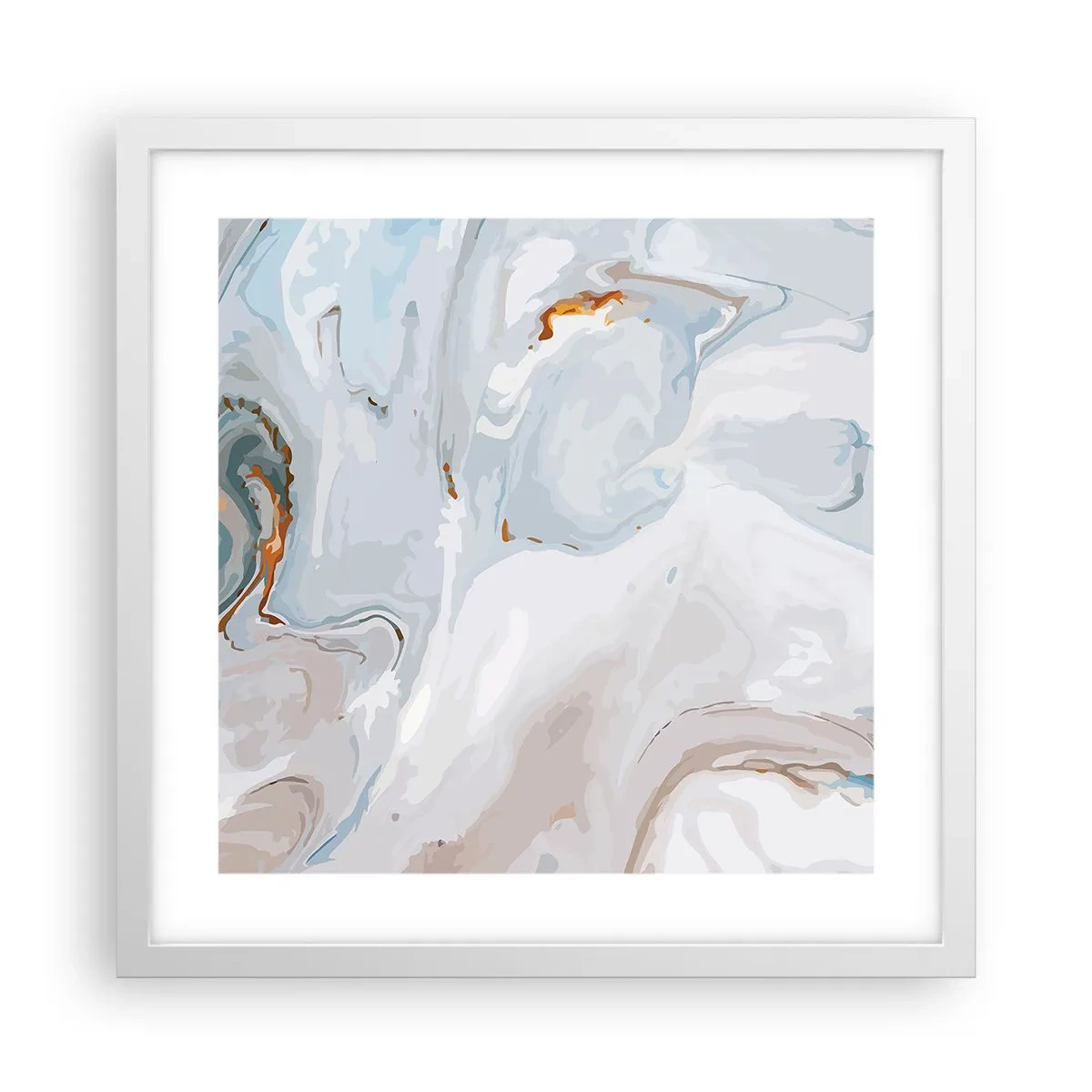 Póster en marco blanco - Blanco fusión - 40x40 cm