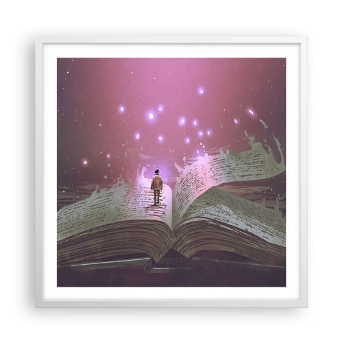 Póster en marco blanco - Una invitación a otro mundo - 60x60 cm