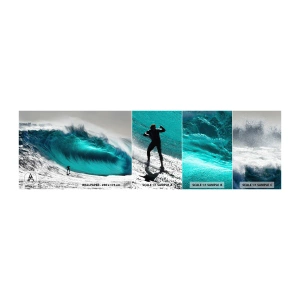 Muestra de fotomural autoadhesivo Deluxe Sticker - Reto aceptado - Surf, Ola alta, Tablista - 100x30 cm