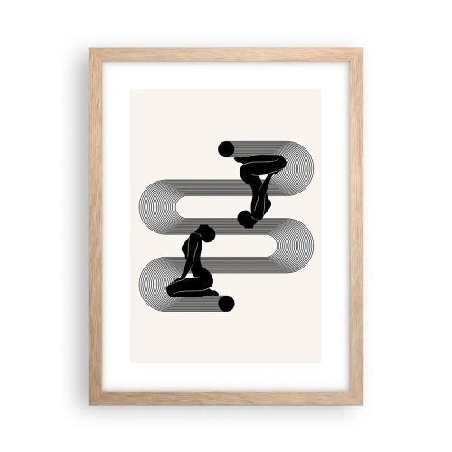 Póster en marco roble claro - Simetría sensual - 30x40 cm