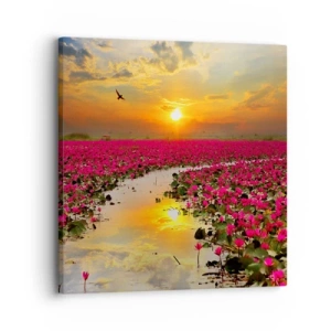 Cuadro sobre lienzo - Impresión de Imagen - La vida secreta del lago - 30x30 cm