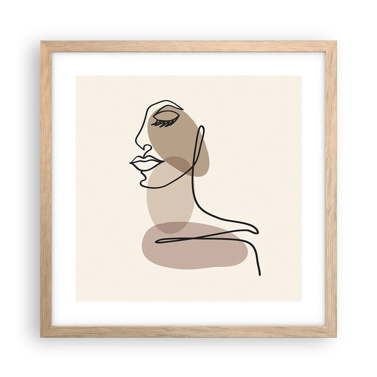 Póster en marco roble claro - Escucharse a sí misma - 40x40 cm
