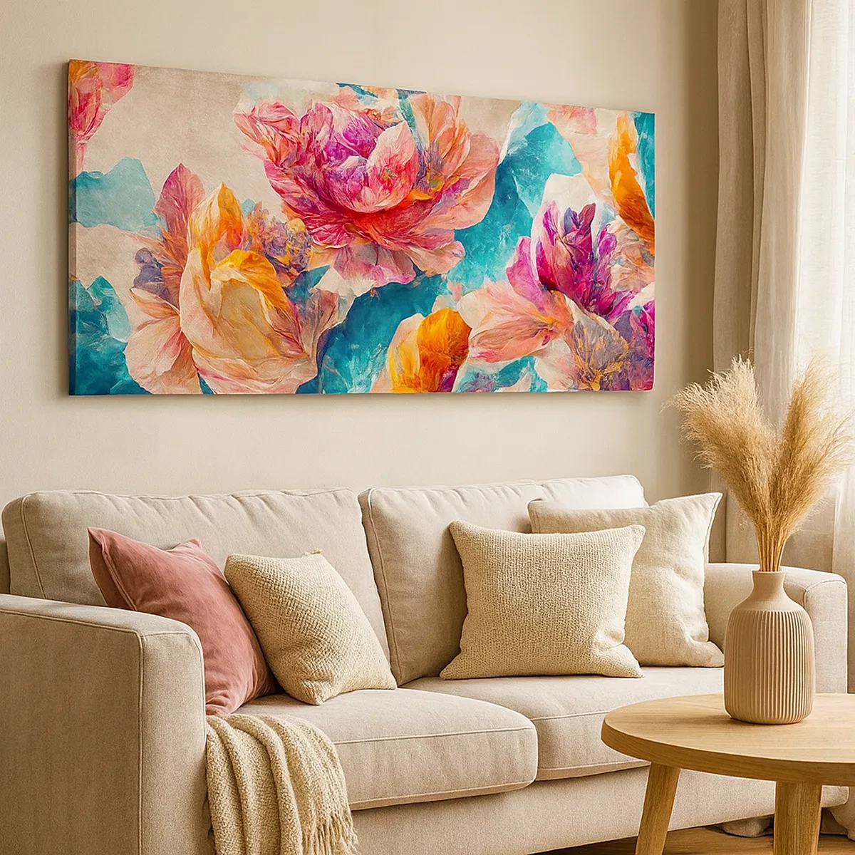 Cuadro sobre lienzo - Impresión de Imagen - El colorido esplendor de un ramo - 30x30 cm