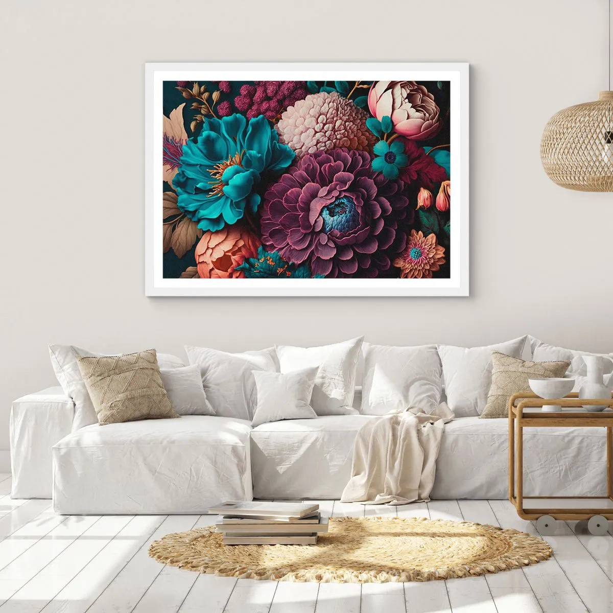 Póster en marco blanco - Naturaleza en abundancia - 100x70 cm