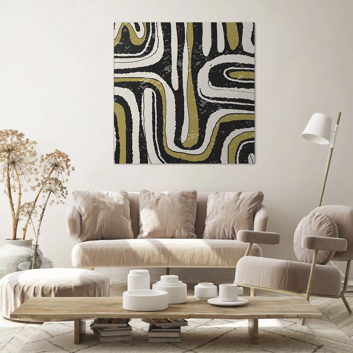 Cuadro sobre lienzo - Impresión de Imagen - Composición: tramos y callejones - 70x70 cm