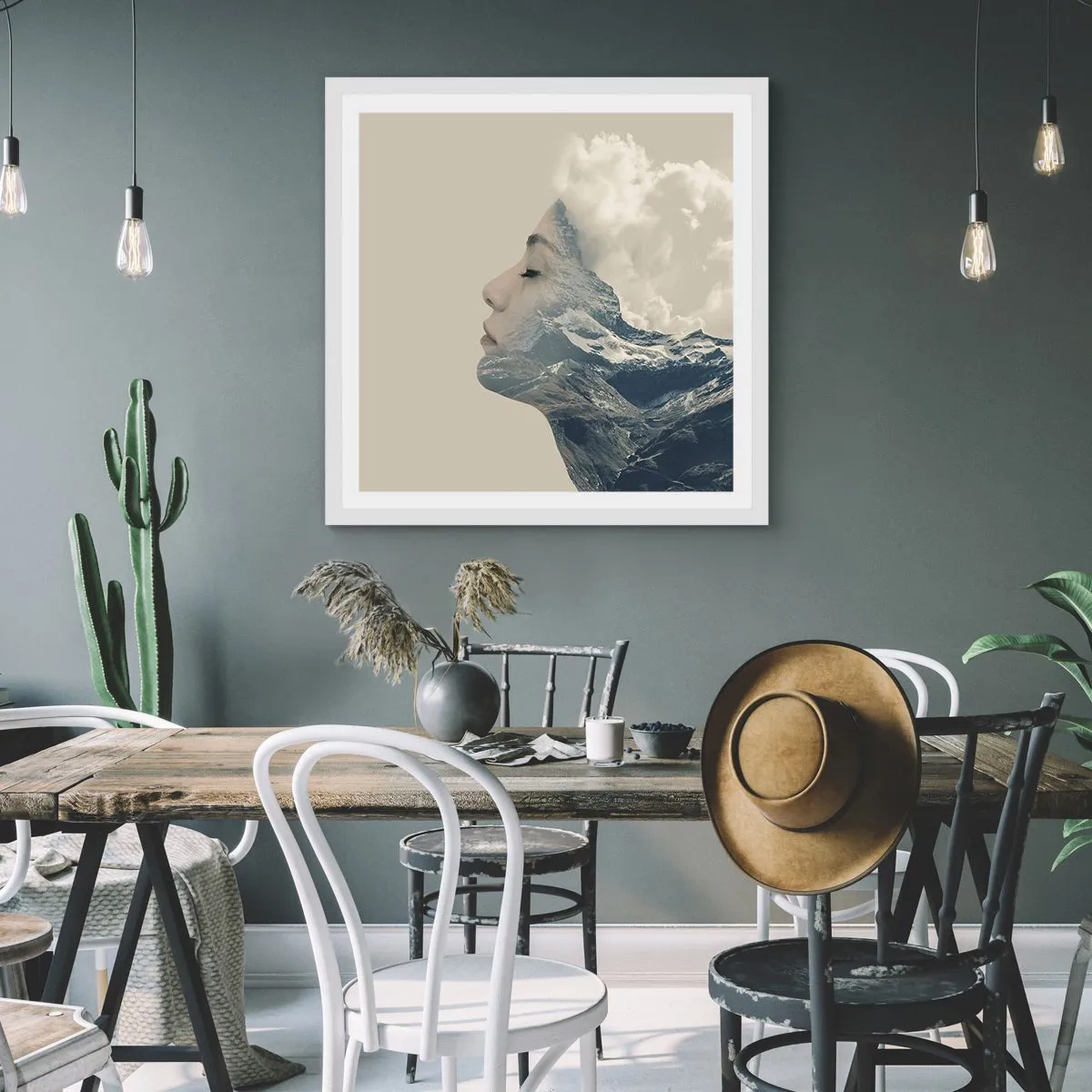 Póster en marco blanco - La belleza de los elementos - 30x30 cm