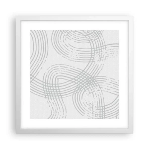 Póster en marco blanco - No hay camino recto - 40x40 cm
