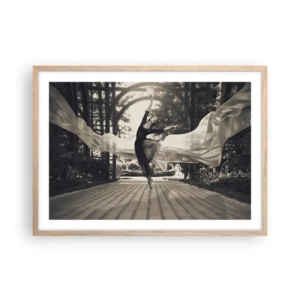 Póster en marco roble claro - Danza del espíritu del jardín - 70x50 cm