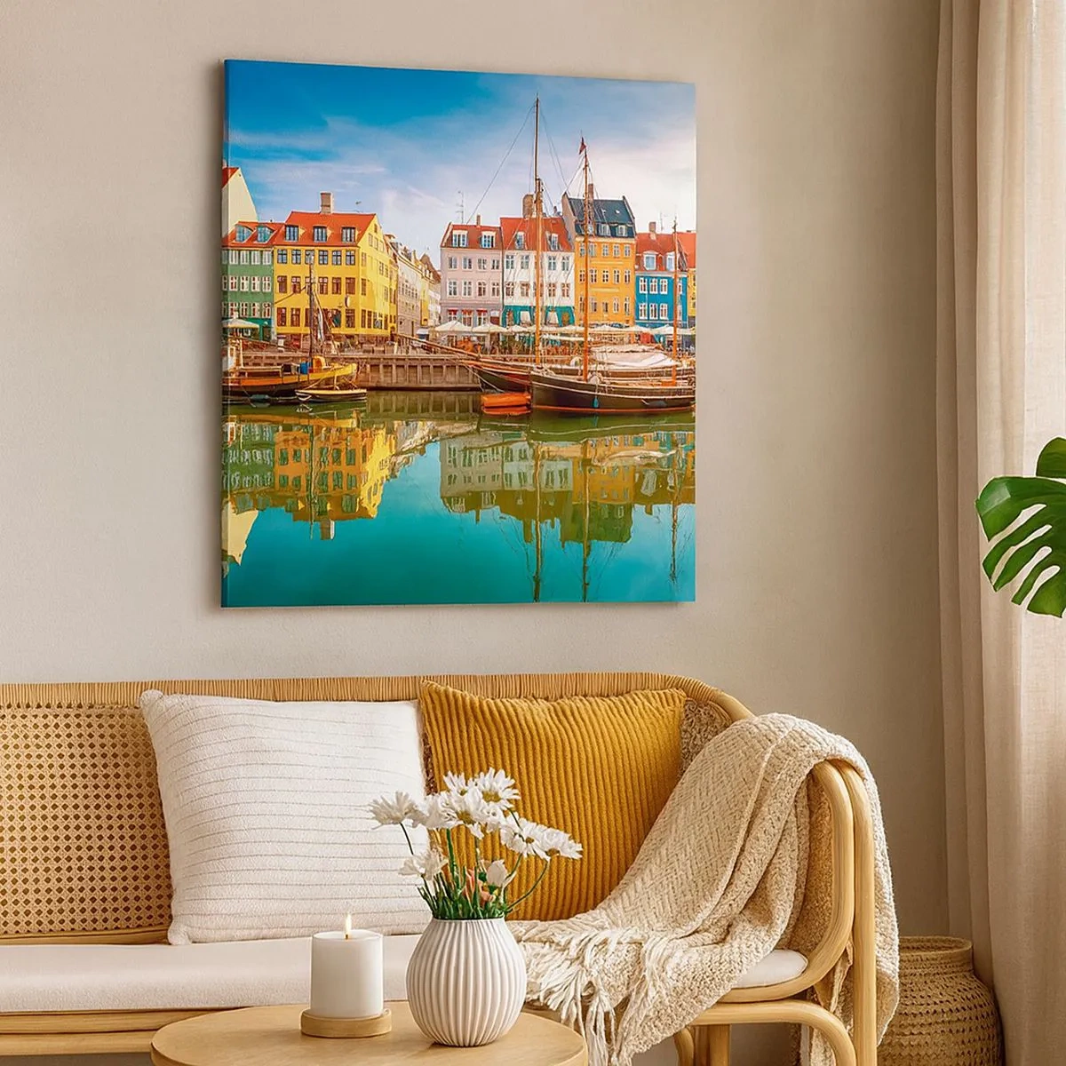 Cuadro sobre lienzo - Impresión de Imagen - Sobre el agua tan suave como un espejo - 30x30 cm