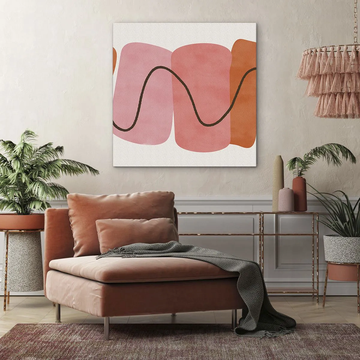 Cuadro sobre lienzo - Impresión de Imagen - Suave movimiento de formas - 60x60 cm