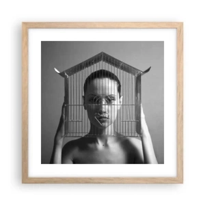 Póster en marco roble claro - Un retrato algo surrealista - 40x40 cm