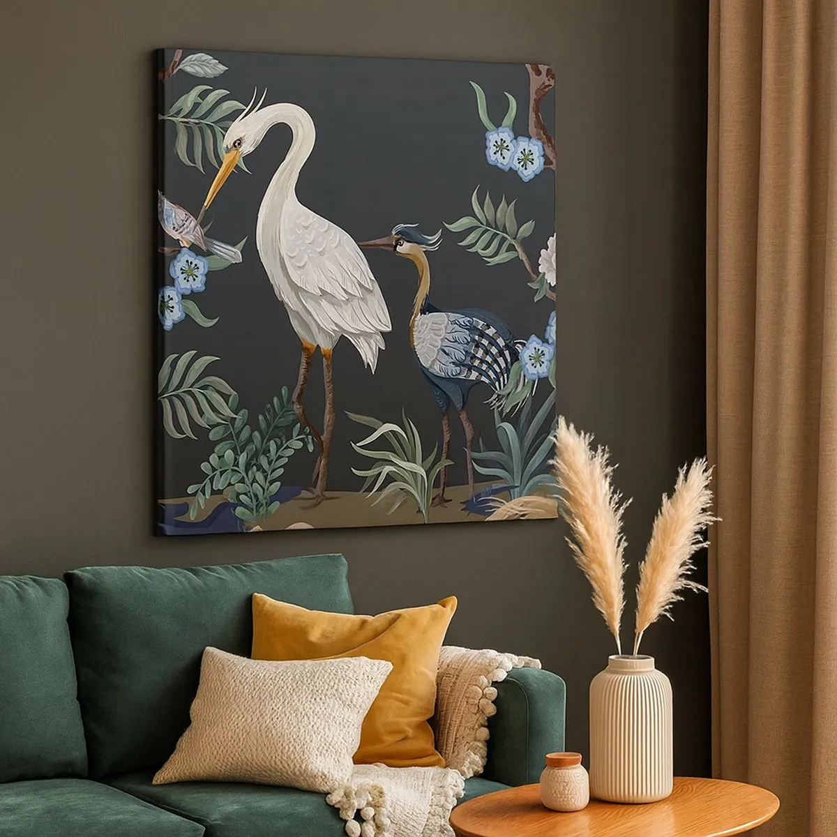 Cuadro sobre lienzo - Impresión de Imagen - Desfile de aves - 30x30 cm