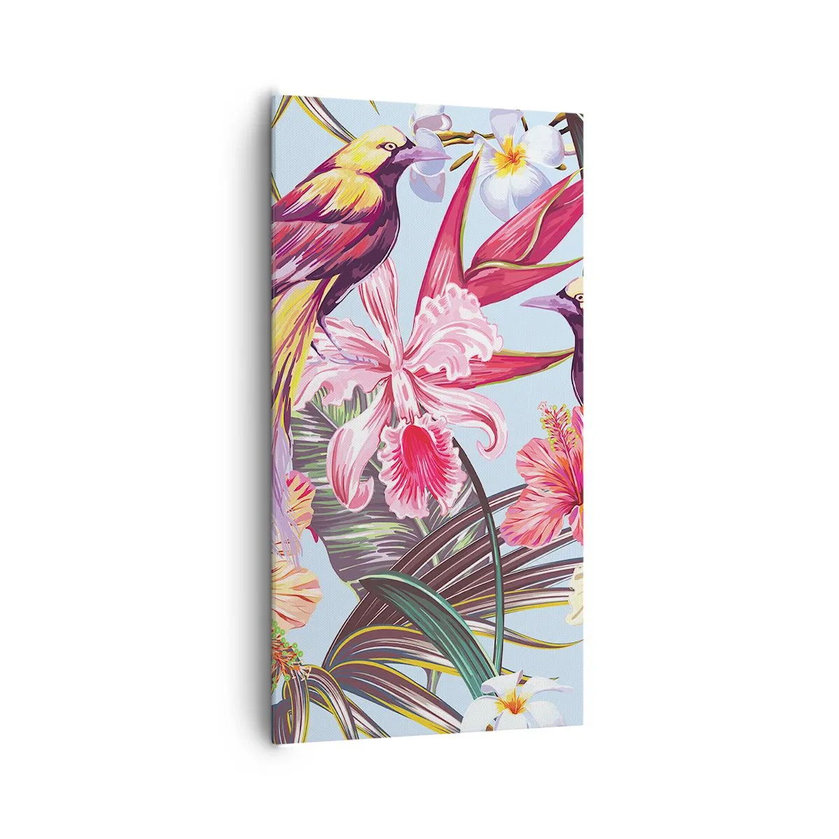 Cuadro sobre lienzo - Impresión de Imagen - Pétalos y plumas - 65x120 cm