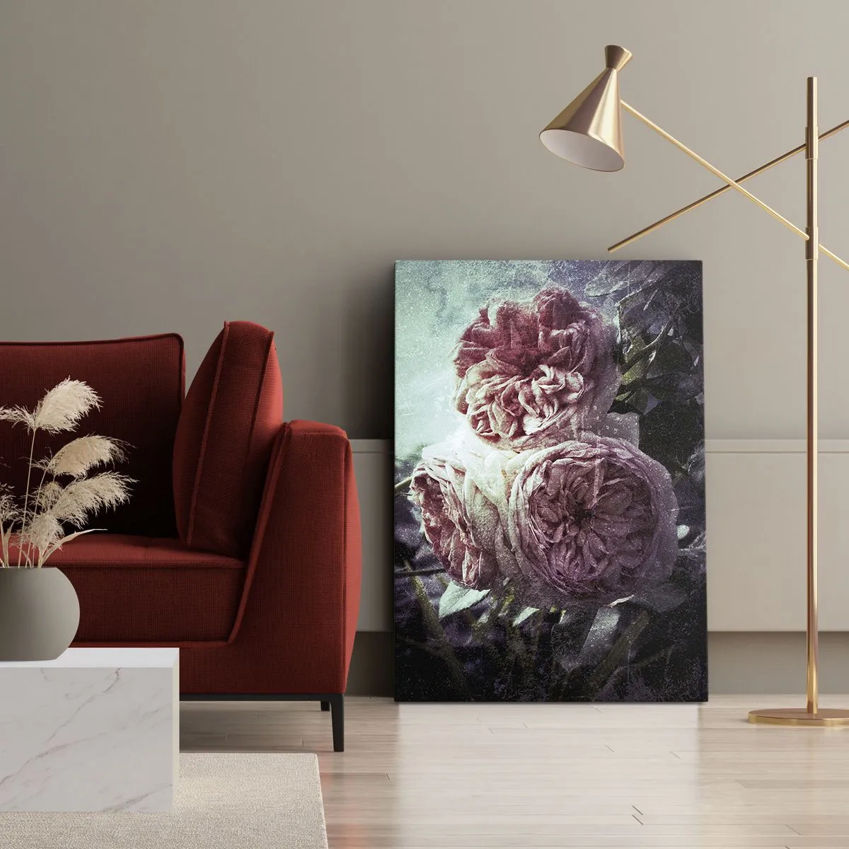 Cuadro sobre lienzo - Impresión de Imagen - En un ambiente romántico - 55x100 cm