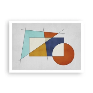 Póster - Una composición modernista de formas geométricas y colores. - 100x70cm - Abstracción: diversión modernista - Decoración de pared moderna para salón y dormitorio ARTTOR