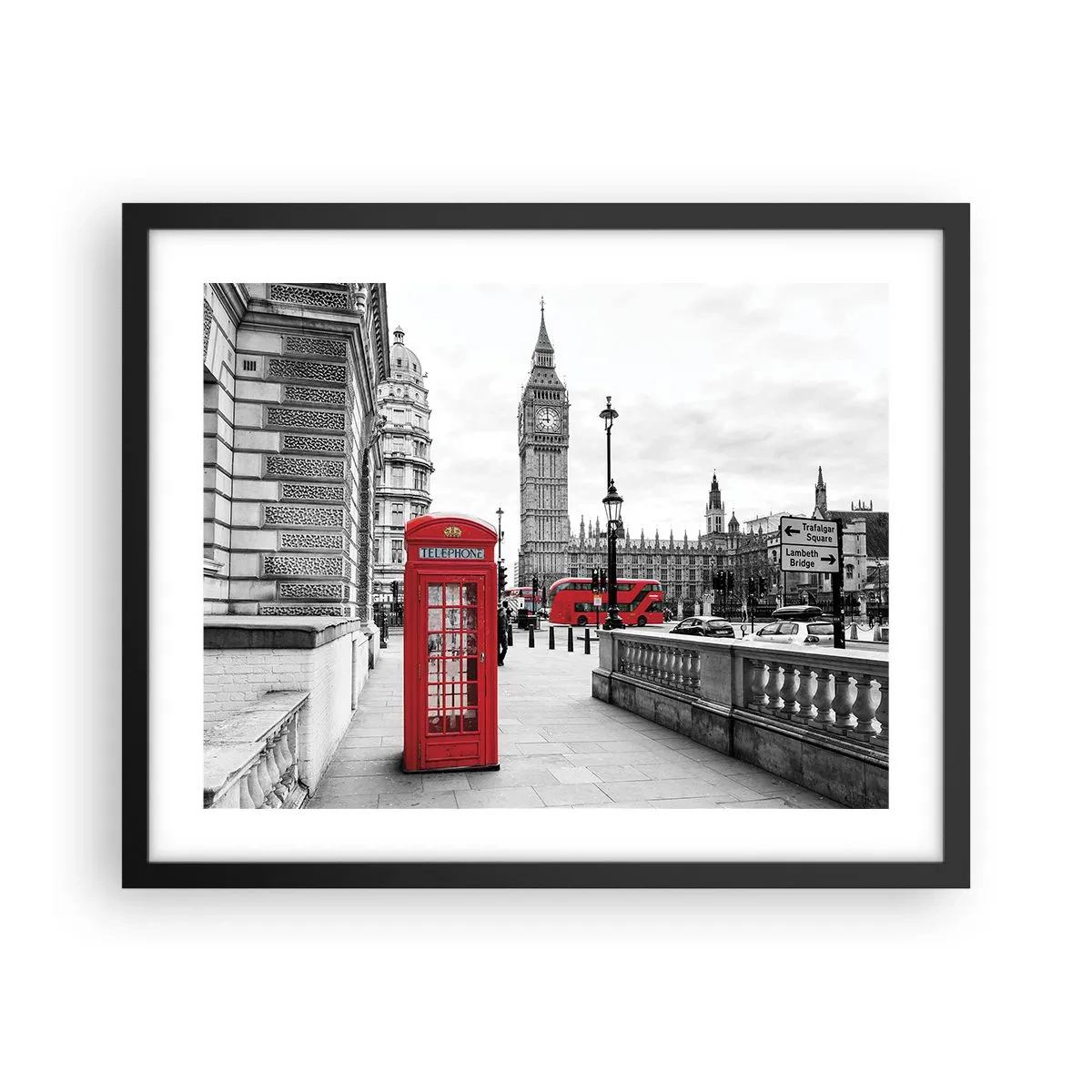 Póster en marco negro - Sin duda, Londres - 50x40 cm