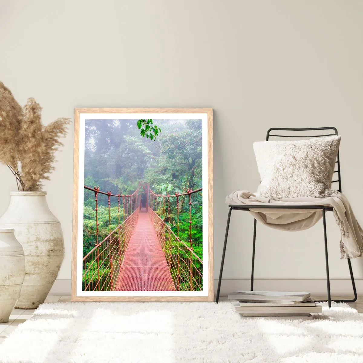 Póster en marco roble claro - Suspendido sobre las copas - 70x100 cm