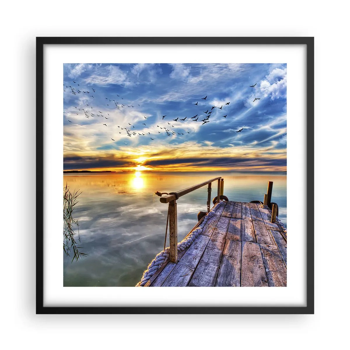 Póster en marco negro - El viento se va a descansar - 50x50 cm