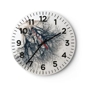 Reloj de pared - Reloj de vidrio - Escuchando el susurro de un árbol - 30x30 cm