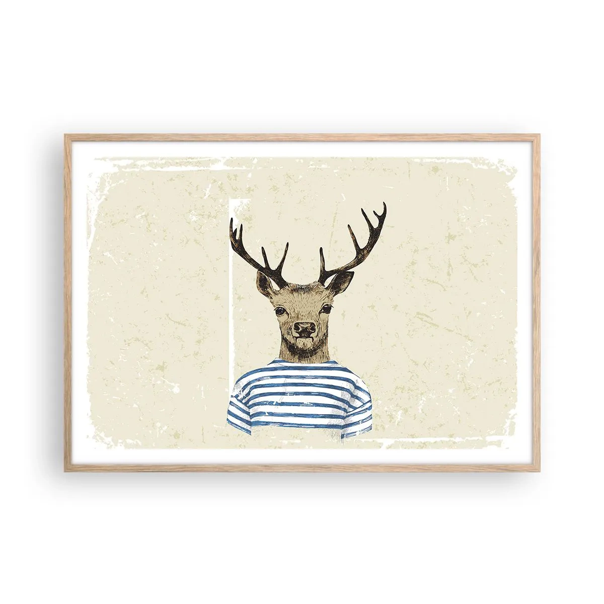 Póster en marco roble claro - Porque me gustan las camisas de rayas - 100x70 cm