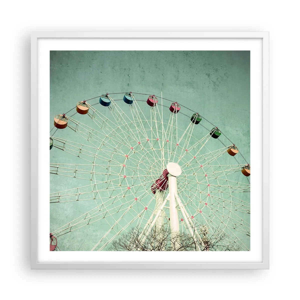 Póster en marco blanco - Te invitamos a jugar - 60x60 cm