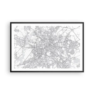 Póster en marco negro - Flor de Berlín - 91x61 cm