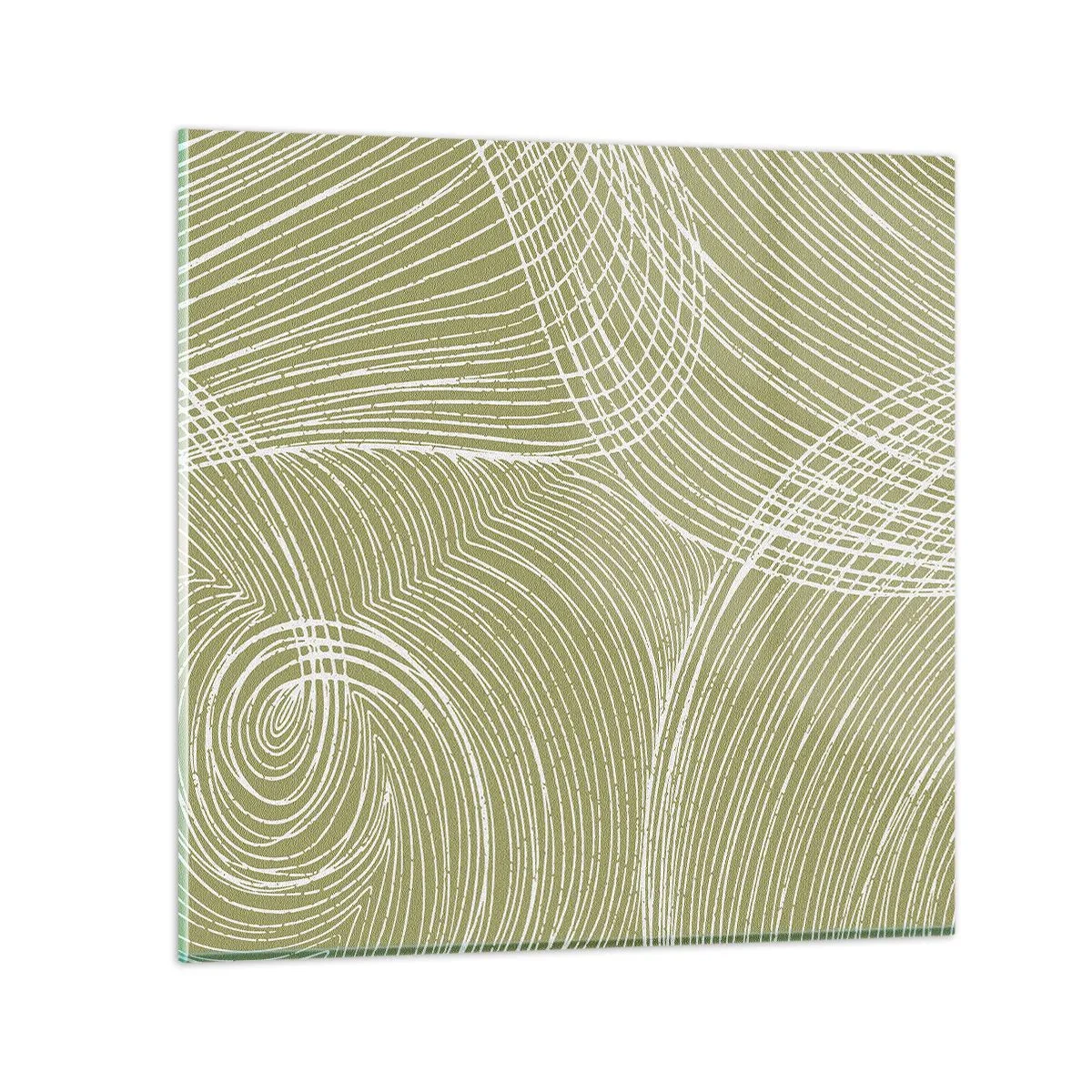 Cuadro sobre vidrio - Impresiones sobre Vidrio - Abstracción intrincada en blanco - 70x70 cm