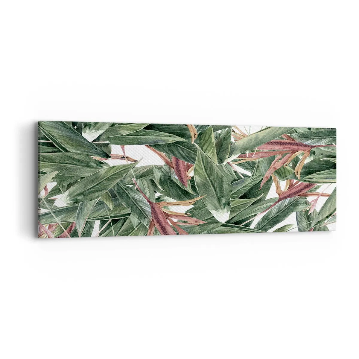 Cuadro sobre lienzo - Impresión de Imagen - Naturaleza esmeralda y lila - 90x30 cm