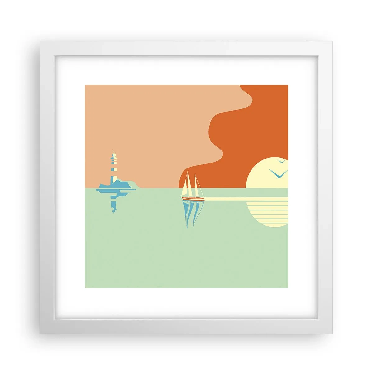 Póster en marco blanco - Un paisaje marino perfecto - 30x30 cm