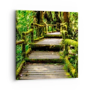 Cuadro sobre lienzo - Impresión de Imagen - A través de un corredor verde - 30x30 cm