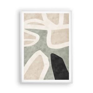 Póster en marco blanco - Composición con un toque negro - 70x100 cm