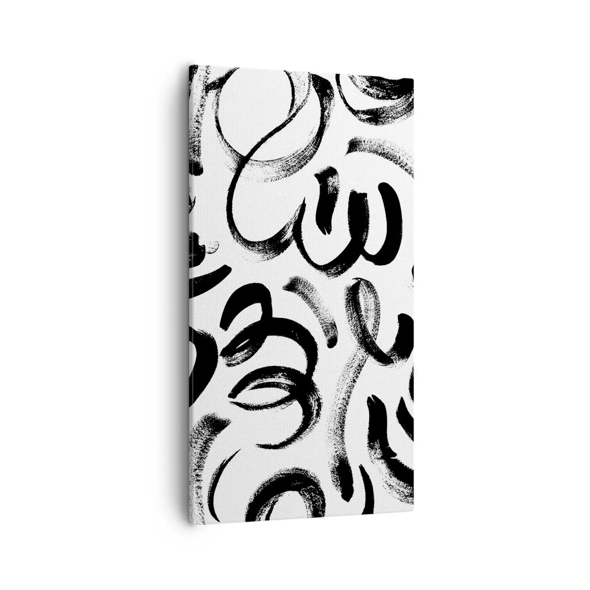 Cuadro sobre lienzo - Impresión de Imagen - Negro sobre blanco - 55x100 cm
