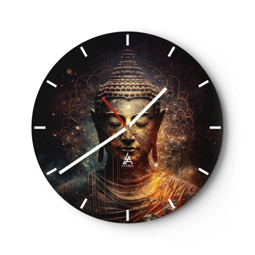 Reloj de pared - Reloj de vidrio - Equilibrio espiritual - 40x40 cm