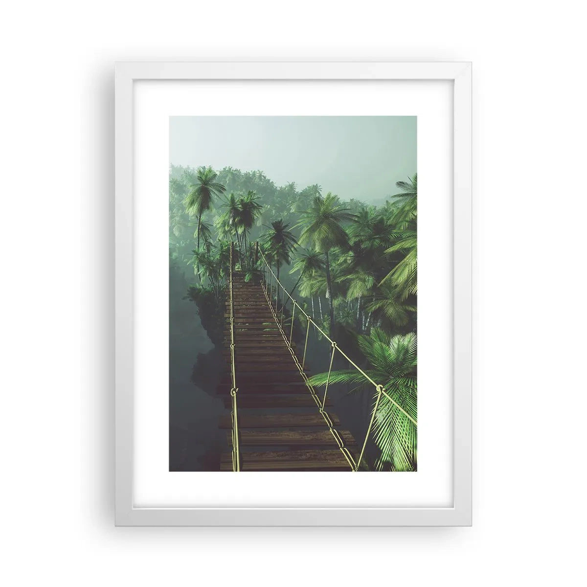 Póster en marco blanco - Sobre un mar de verde - 30x40 cm