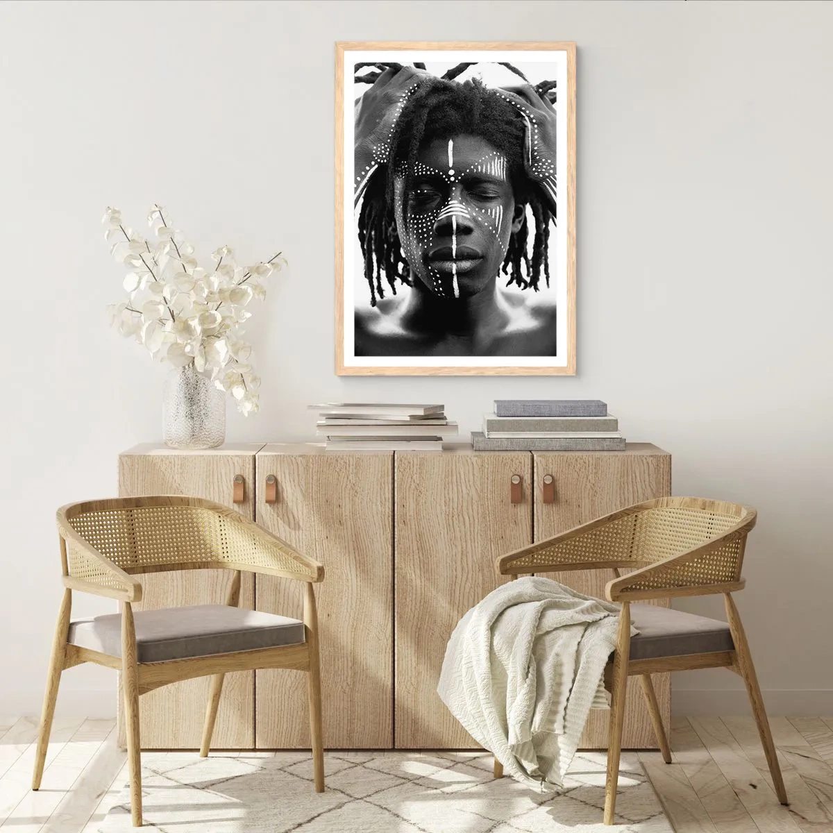 Póster en marco roble claro - ¿Dónde estás? - 70x100 cm