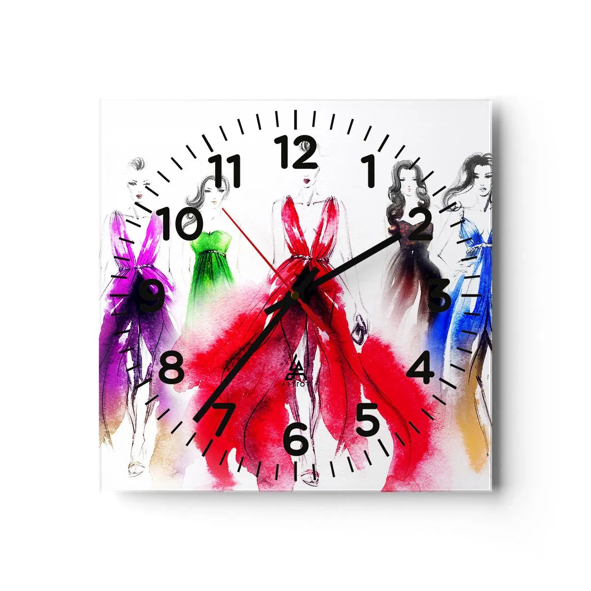 Reloj de pared - Reloj de vidrio - Momento elegante - 40x40 cm