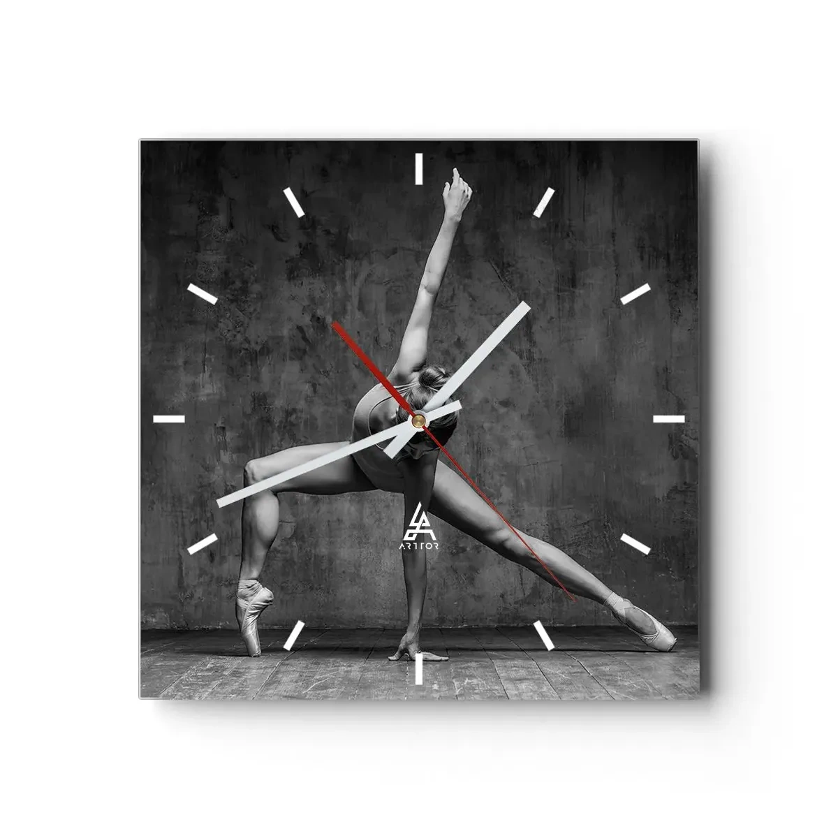 Reloj de pared - Reloj de vidrio - Equilibrio perfecto - 40x40 cm