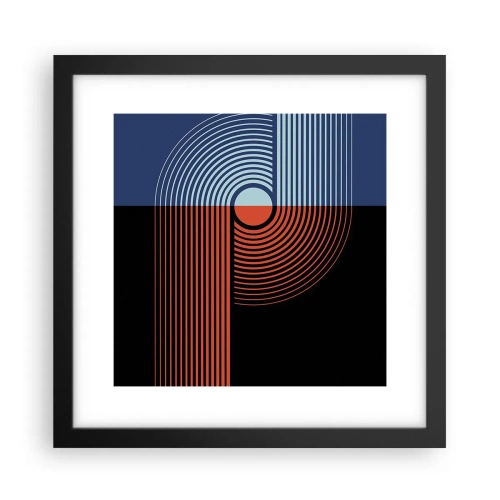 Póster en marco negro - En un abrazo geométrico - 30x30 cm