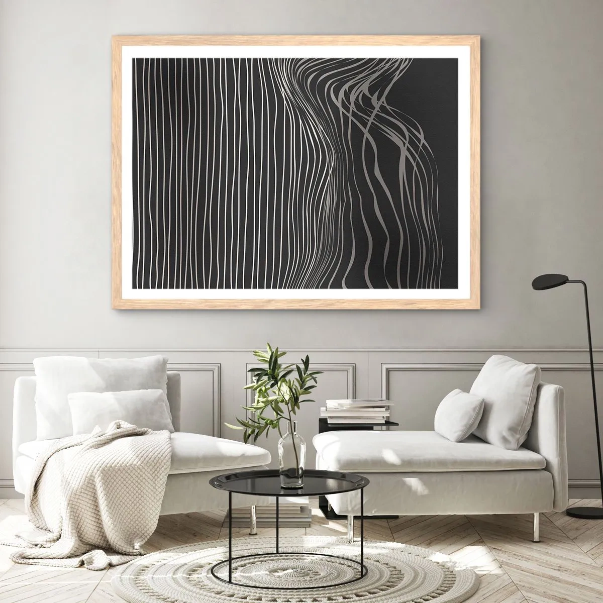 Póster en marco roble claro - Ritmo y acento - 40x30 cm