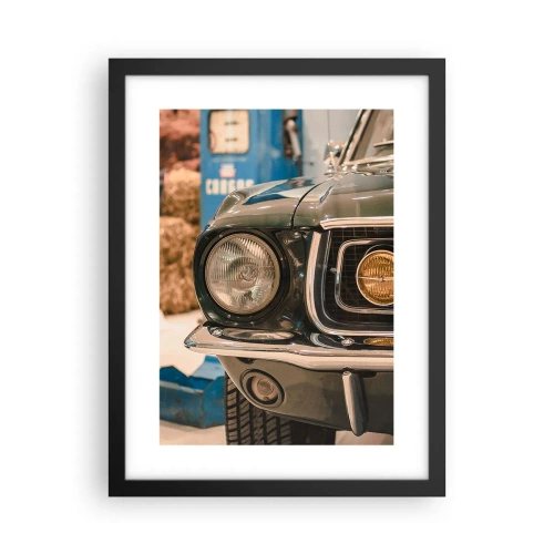 Póster en marco negro - Encuentro con una leyenda - 30x40 cm