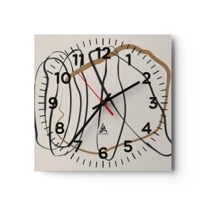 Reloj de pared - Reloj de vidrio - Composición: danza lineal - 40x40 cm