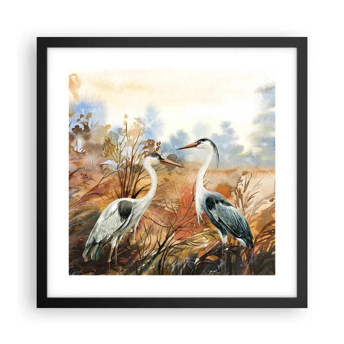 Póster en marco negro - ¿A dónde nos dirigimos en otoño? - 40x40 cm