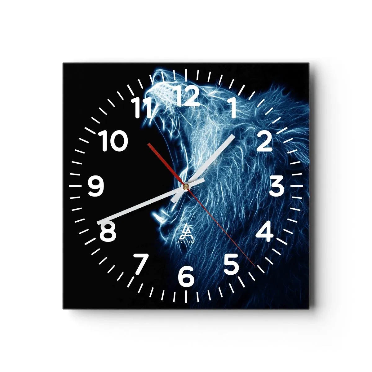 Reloj de pared - Reloj de vidrio - La furia del rey - 40x40 cm