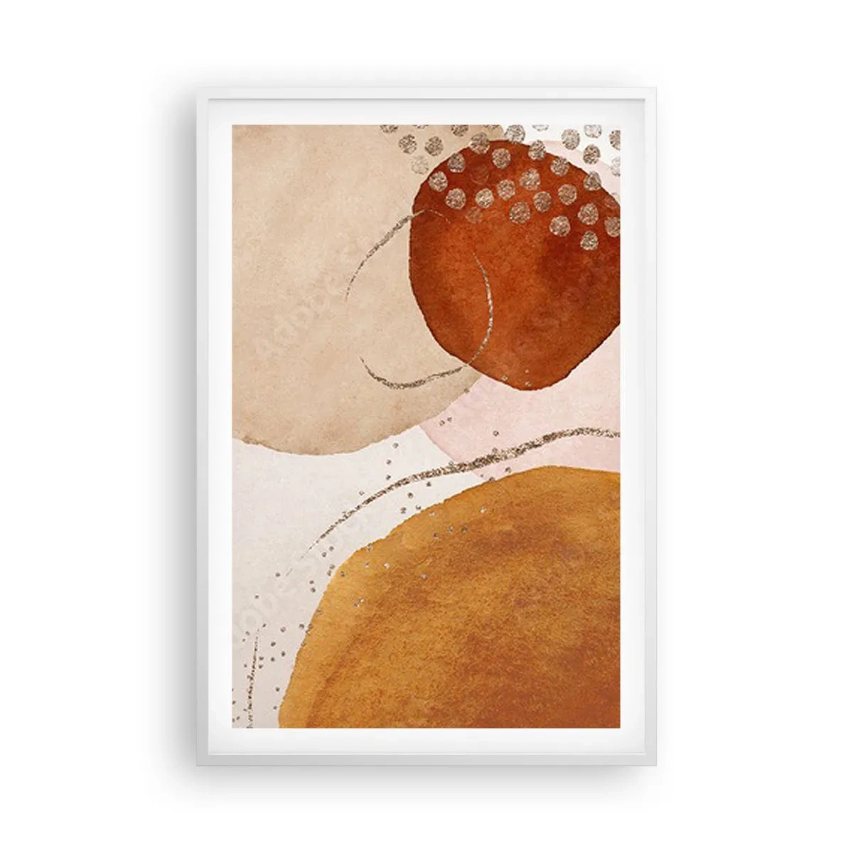 Póster en marco blanco - Movimiento abstracto - 61x91 cm