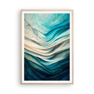 Póster en marco roble claro - Azul insaciable - 70x100 cm